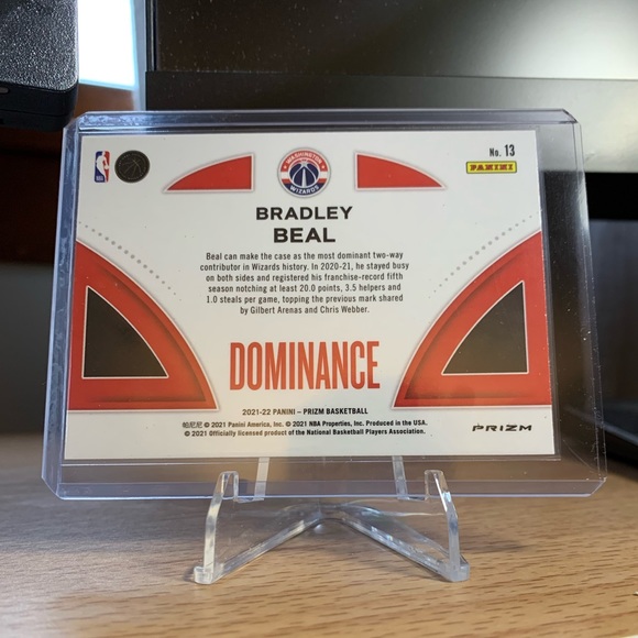 2021-22 Panini Prizm Bradley Beal Dominance Green Prizm #13 - Picture 2 of 2